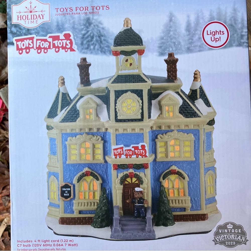 2023 Holiday Time Christmas Village TOYS for TOTS Victorian House LIGHT UP New
